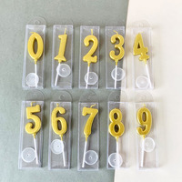 4.3cm * 2.5cm or répandu joyeux anniversaire numéro figure bougies de fête pour enfants bougies en gros