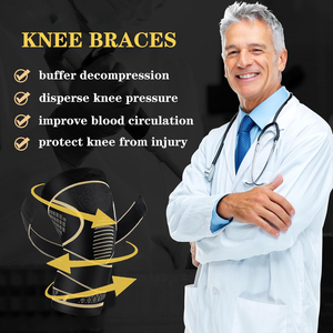 Joelho <span class=keywords><strong>Brace</strong></span> Com Alças Laterais para Joelho Joelho Joelho Alívio Da Dor Joelho Mangas Ajustáveis para Execução Workout Recuperação De Lesões - Product Image 3