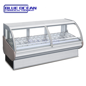 Consola Central clásica nevera color blanco supermercado fruta verdura pantalla enfriador - Product Image 3