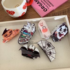 Liwu New Halloween Spider Heart Pumpkin tóc phụ kiện ma nhỏ sọ trang trí Acrylic tóc clip cho sử dụng hàng ngày - Product Image 4