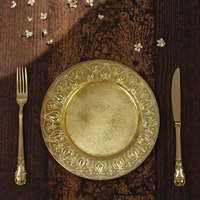 Assiettes de présentation en plastique or et argent de 33 cm (13 pouces) pour mariage, décoration de table, dîner à domicile – Achat en gros