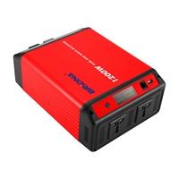 1200W Dual 220V Ac Outlets Dc 12V Naar 220V Ac Auto Omvormer Met 2.4A Usb poorten Opladen