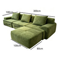 Ensemble de canapé modulaire en chenille moderne Tenghang en forme de L avec ottoman, design pixel compressé sous vide, meubles de salon vert