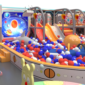 Équipement <span class=keywords><strong>de</strong></span> grande aire <span class=keywords><strong>de</strong></span> jeux intérieure sur le thème <span class=keywords><strong>de</strong></span> la science-fiction spatiale 2025 pour centres commerciaux - Combo piscine à balles, toboggan et jeux interactifs - Product Image 1