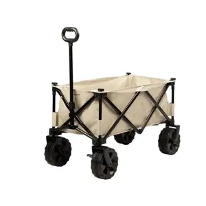 Foldable Trolley Push Pull Wagon Stroller Wagon Folding Wagon with Canopy for Kids Metal 600D Outdoor Folding Shopping Cart 80kg