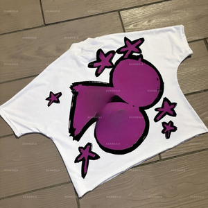 Tshirt Designers Custom Streetwear Cropped batwing Sleeve <strong>White</strong> t <strong>Shirt</strong> High Quality Personalized 100% Cotton Printed T-<strong>shirt</strong> - Product Image 5