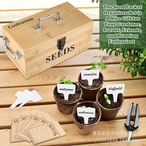 Boîte de rangement pour graines en bois Coolrunner avec compartiments pour les passionnés d'organisation et de plantation de graines de jardin - Product Image 1