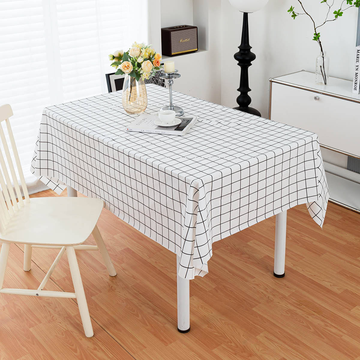 [40g/m²] Mantel a cuadros blanco