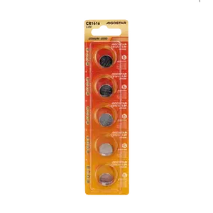 Pila de botón de 3 V CR1616, paquete de 5 unidades, ideal para relojes, calculadoras y pequeños dispositivos electrónicos. - Product Image 1