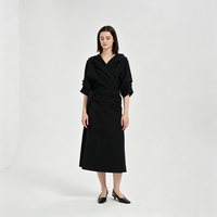 Robe en soie de qualité supérieure pour femmes, esthétique japonaise, respirante, robe midi décontractée en mélange de soie de luxe
