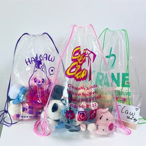 Sac à cordon transparent en PVC étanche personnalisé-Cadeaux promotionnels avec logo imprimé avec design réutilisable pour le commerce électronique, les festivals et l'image <span class=keywords><strong>de</strong></span> marque - Product Image 5