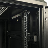 Armoire serveur sur pied 19 pouces 600*600mm 22U pour centre de données, porte en verre avec serrure, noir, en stock, revêtement poudré