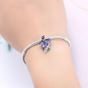 อุปกรณ์เสริมสร้อยข้อมือ DIY ระดับไฮเอนด์ ดีไซน์เฉพาะตัว ประดับด้วยลูกปัดรูปดอกไอริส จี้สำหรับสาวๆ - Product Image 6