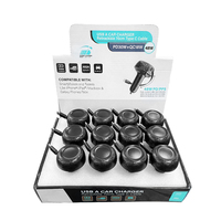 Chargeur de voiture rétractable 48W 2-en-1 avec adaptateur de charge rapide PD et câble USB-C pour téléphone, présenté en boîte.