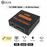 Distributeur HDMI Répartiteur vidéo 1X2 Répartiteur HDMI 1 entrée 2 sorties 4k 1080p