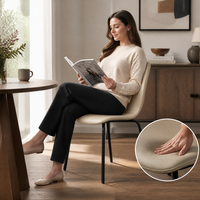 Nouvelle Chaise de Salle à Manger Moderne 2026 avec Dossier Haut, Revêtement en Cuir PU Premium, Pieds en Métal Noir Écologique pour Salle à Manger