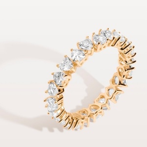 Anillo de Eternidad con Diamantes Cultivados en Laboratorio, Certificado IGI, Oro Blanco de 10K con Baño de Rodio, Regalo de Boda y Aniversario para Mujer - Product Image 1