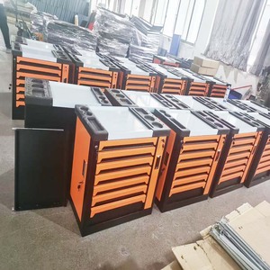 Conjunto de Almacenamiento Modular Metálico de Piso a Techo para Taller Industrial, Panel de Pared con Perforaciones, Combinación de Cajones Múltiples, Herramienta Resistente para Garaje - Product Image 5