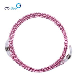 Chaînes de <span class=keywords><strong>lunettes</strong></span> à perles brillantes Chaîne de <span class=keywords><strong>lunettes</strong></span> de soleil en métal - Product Image 2