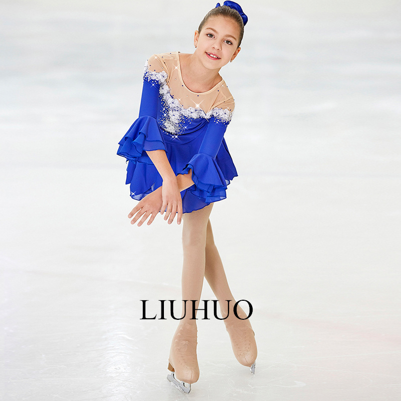 LIUHUO Ice Figure Skating Dress Girls Women Teens Stretchy Spandex Competition Wholesale 2 4 - View #11
