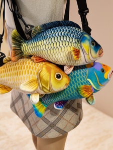 Mochila de <span class=keywords><strong>Peluche</strong></span> con Forma de Pez, Diseño de Dibujos Animados, Versátil, Informal, Venta Directa de Fábrica - Product Image 3