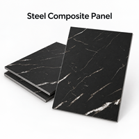 Panneau composite en acier gris recouvert de PVDF, 4 mm, 1220x2440 mm, pour la rénovation de façades extérieures