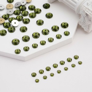 Cuentas de diamantes de imitación de resina epoxi de olivino fresco de 5 mm con parte trasera plana y orificio central para coser, para la fabricación de colgantes <span class=keywords><strong>en</strong></span> forma de lágrima y accesorios de joyería - Product Image 4