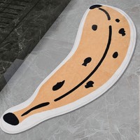 Tapis et tapis en microfibre super doux à motif de banane, lavables, imprimés de fruits modernes, tapis de salle de bain antidérapants pour enfants