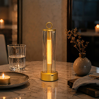 Lampe de table LED à intensité variable, design moderne, en aluminium, avec batterie intégrée, commande tactile, pour extérieur, camping, lumière de nuit décorative, transfrontalière