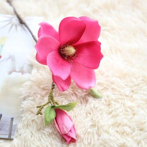2024 piccole quantità di fiori di seta matrimonio artificiale si sentono come veri steli di fiori di <span class=keywords><strong>magnolia</strong></span> per la decorazione - Product Image 6