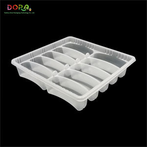 Nampan makanan plastik kecil dengan Logo kustom dengan 10 kompartemen untuk kue makanan penutup kue roti PP bahan Blister diproses - Product Image 2