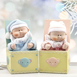 Poupée en céramique Boîte à musique Figurine Poupée hochant la tête Boîtes à musique Cadeau d'anniversaire pour enfants Cadeau de pleine lune - Product Image 6
