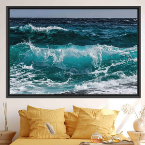 Printed Canvas Artwork: Ocean View Sea Waves Wall Decor,<b>BLACK</b> <b>FRAMED</b> CANVAS - Product Image 3