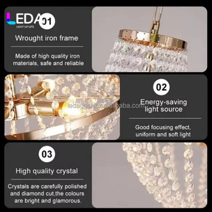 โคมไฟระย้างานแต่งงานสุดหรู LEDA รุ่น S-075 ขนาด 46x60 ซม. สีผ้าไหมปรับแต่งได้ สำหรับตกแต่งเวทีโรงแรมและงานปาร์ตี้ - Product Image 3