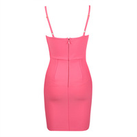 Robe courte moulante rose élégante et décontractée pour femme, tenue de soirée, de Club, à la mode, de luxe, sans bretelles, 2023