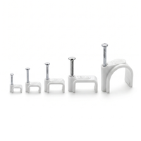 Clips de fixation pour câbles en PE durables 4mm 12mm 14mm – Lots de clips blancs avec clous pour fixation murale