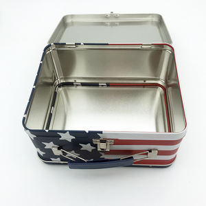 Kotak makan siang timah logam kelas makanan dengan kunci dan gagang plastik ramah lingkungan kapasitas 1-3L untuk remaja - Product Image 5