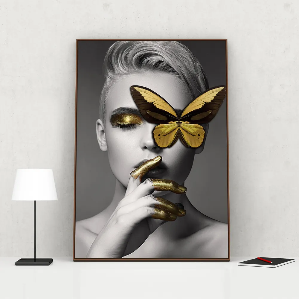 Hot Selling Popular Art Printing Portret Vrouwen Gezicht Canvas Afdrukken Muur Foto 'S