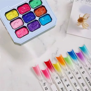 Vernis à ongles gel 9 couleurs dégradé solide haute saturation, idéal pour la manucure française, convient aux techniciennes et aux débutantes. - Product Image 6