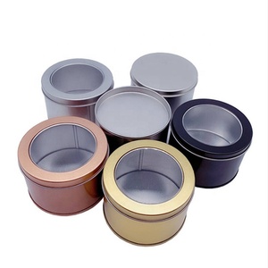 Food grade round exquisite tinplate cake biscuit can container caviar tin box