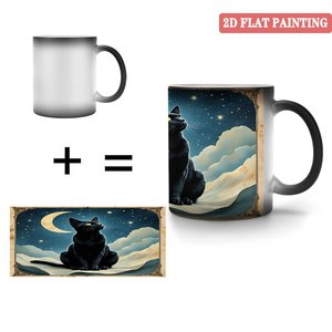 Frosted Black <b>Ceramic</b> <b>Mug</b> 11oz Heat Changing Magic Cup Daily Use Round Rim Smooth - Product Image 4