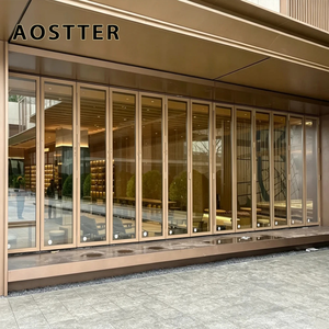 AOSTTER <span class=keywords><strong>Porta</strong></span> Pieghevole in Alluminio Dorato con Pannello di Sicurezza ad Alta Trasparenza e Cerniera Senza Manutenzione <span class=keywords><strong>per</strong></span> Patio di Lusso - Product Image 5