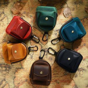 Genuine Leather Promotional Coin Purse & <b>Small</b> Hanging Storage Bag with Zipper Embossed Design-Welcome Gifts Key Pouch - Product Image 1