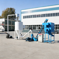 Ligne de production de granulés d'aliments pour volailles et bétail de 0,5 à 1 tonne/heure, machine à granulés à matrice plate, adaptée aux usines d'aliments pour animaux et aux fermes d'élevage