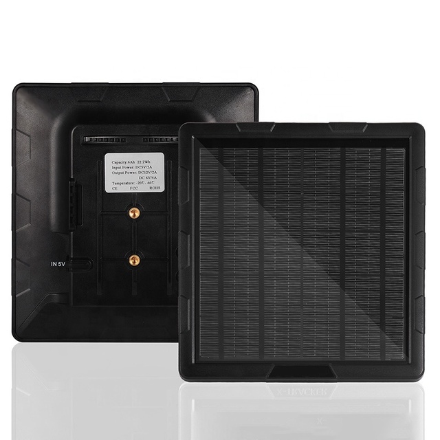 7500mAh Output 12V Small 5W Solar Panel Battery Charger Power Bank for Security Camera Outdoor Hunting Trail Camera Trap Cameras