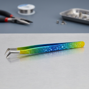 Professional Angled Precision <b>Eyelash</b> Tweezers Stainless Steel Volume Lash Extension <b>Beauty</b> Application <b>Tool</b> - Product Image 4