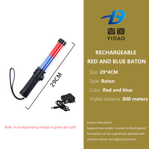 Bâton de signalisation LED rechargeable multifonctionnel de 29/30 cm en ABS pour ingénieurs, avec avertisseur sonore et fonction de feux de circulation pour la sécurité nocturne - Product Image 3