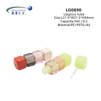Tube de brillant à lèvres vide en plastique pentagonal mignon de 3 ml, flacon d'huile à lèvres rechargeable personnalisé avec pinceau, emballage cosmétique, estampage à chaud, soyeux