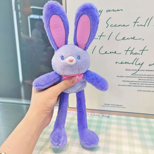<b>Custom</b> logo Long-eared Rabbit Plush Toy Pendant Pull Out Long Ear Long Leg Bnuuy Bag Keychain Figurine pink purple Soft Charm - Product Image 4