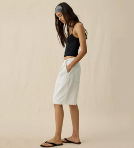 OEM Custom Logo Vintage <strong>Women</strong> Mid Rise Grid Woven Cotton Rivet Decor Patch Pocket Loose Baggy <strong>Knee</strong> <strong>Length</strong> Bermuda <strong>Cargo</strong> <strong>Shorts</strong> - Product Image 3